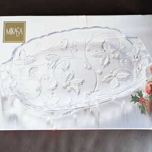 Mikasa Clear Glass Holiday Platter
